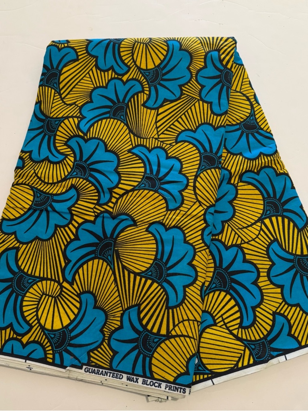 Blue & Yellow Floral Print Cotton Fabric